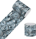 HOMETITUTE Wallpaper Border Peel and Stick Wall Border Ice Blue Fold Texture by HOMETITUTE