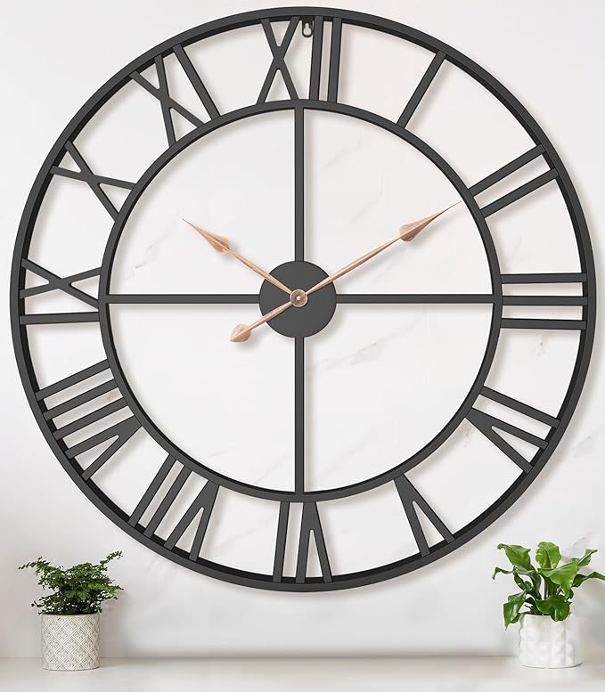 36 Inch Extra Oversized Large Giant Modern Decorative Wall Clock, Vintage by Pytha+Sight