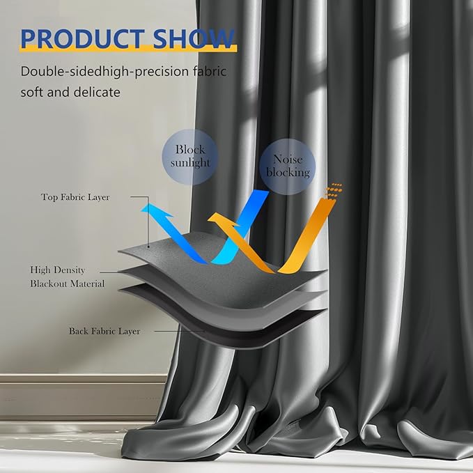 Room Divider Blackout Curtain Track Curtains Wall Dividers Panels Screen - Image 4