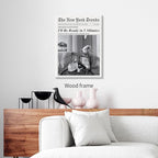 Vintage Newspaper Framed Wall Art Trendy Black and White Aesthetic Posters - Image 3