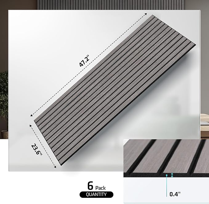 6 Pack Acoustic Wall Panels, 47.2" X 23.6" Sound Absorbing Panels, Decorative - Image 4