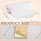 Hahafelt 1 Pcs 32 x 2.3 ft 3D Wall Panel, Faux Brick Wall Panel White Peel and - Image 2