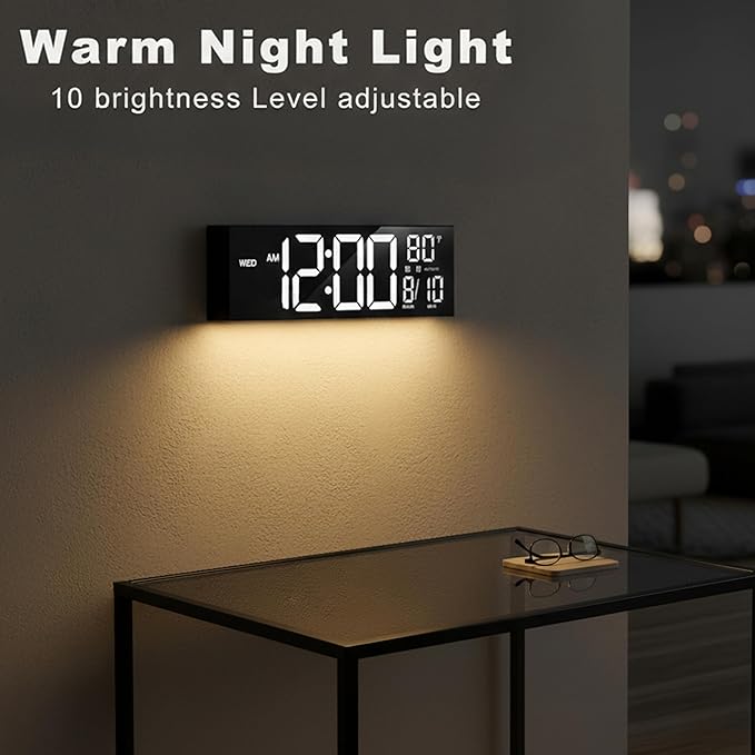 JALL 16.15 inch Large Digital Wall Clock, RGB Lights - Image 2