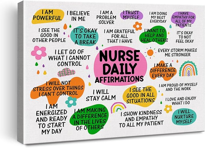 Hijie Inspirational Nurse Office Poster Canvas Wall Art by Hijie