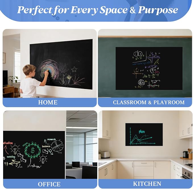 Magnetic Chalkboard Contact Paper Adhesive 39.37" x 78.74", Magnetic Chalkboards - Image 7