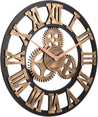 33" Roman Bronze Noiseless Silent Gear Wall Clock - Image 2