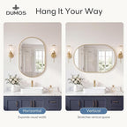 DUMOS 24" x 36" Oval Bathroom Mirror, Tempered Glass, Morden Vanity Mirror - Image 4