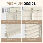 No Drill No Tool 1" Vinyl Mini Blinds, Light Filtering Horizontal Window Blinds - Image 2