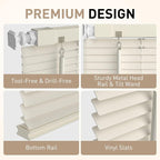 No Drill No Tool 1" Vinyl Mini Blinds, Light Filtering Horizontal Window Blinds - Image 2