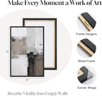Framed Abstract Black and White Brown Wall Art - Image 6