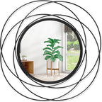Black Circle Mirror Wall Decorative Metal Mirror Art Small Round Wall-Mounted by HLFMVWE