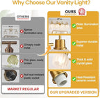 4-Light Bathroom Light Fixtures, Vintage Bathroom Vanity Lighting Fixtures Over - Image 2