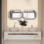 36x24 Inch Boho Wooden Scalloped Mirror - Image 5