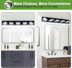 360° Rotate LED Bathroom Vanity Light Fixtures, 2100LM Acrylic Matte Black - Image 7