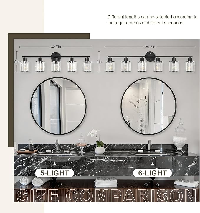 Crystal Bathroom Light Fixtures, Bathroom Lighting Fixtures Over Mirror - Image 3