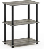 Furinno Turn-N-Tube No Tool 3-Tier Storage Shelf, French Oak Grey/Black - Image 4
