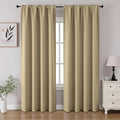 CUCRAF Beige Blackout Curtains 96 inch Length 2 Panels Set, Rod Pocket Room by CUCRAF