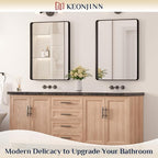 Keonjinn Black Bathroom Mirror for Over Sink, 24 x 32 Inch Matte Black Vanity - Image 2