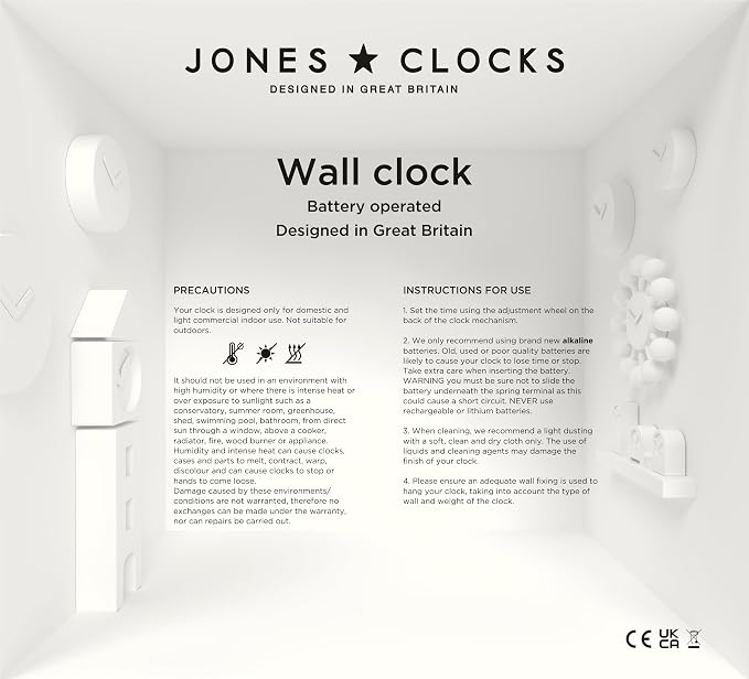 JONES CLOCKS® Marvel wall Clock | Modern Retro Rounded Square Clock | 10 inch | - Image 9