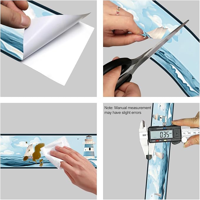HOMETITUTE Wallpaper Border Peel and Stick Nautical Wall Trim Self Adhesive - Image 8