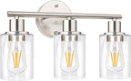 Zarbitta 3-Light Bathroom Light Fixtures, Brushed Nickel Vanity Light, - Image 8