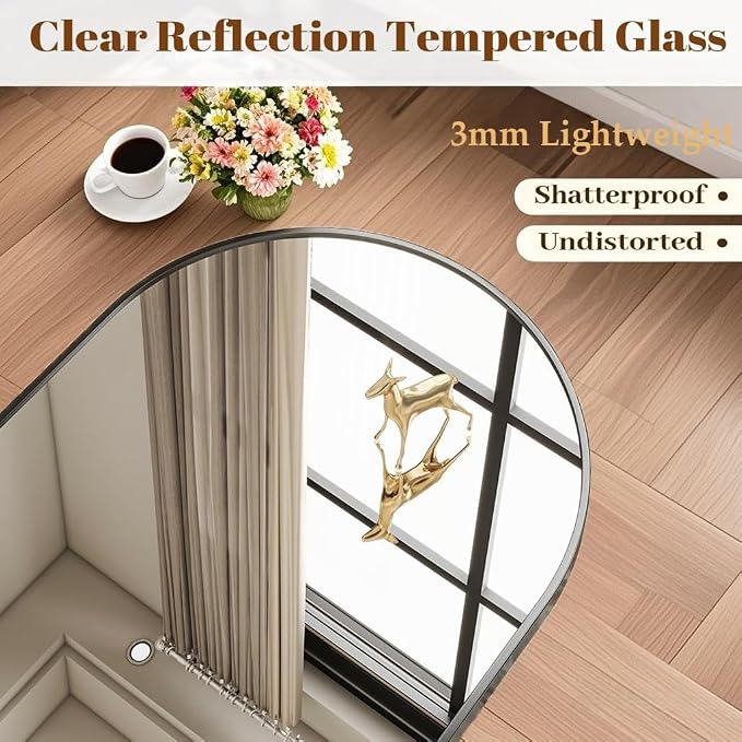 Dewfig Arched Full Length Mirror, Full Body Mirrors - Image 6