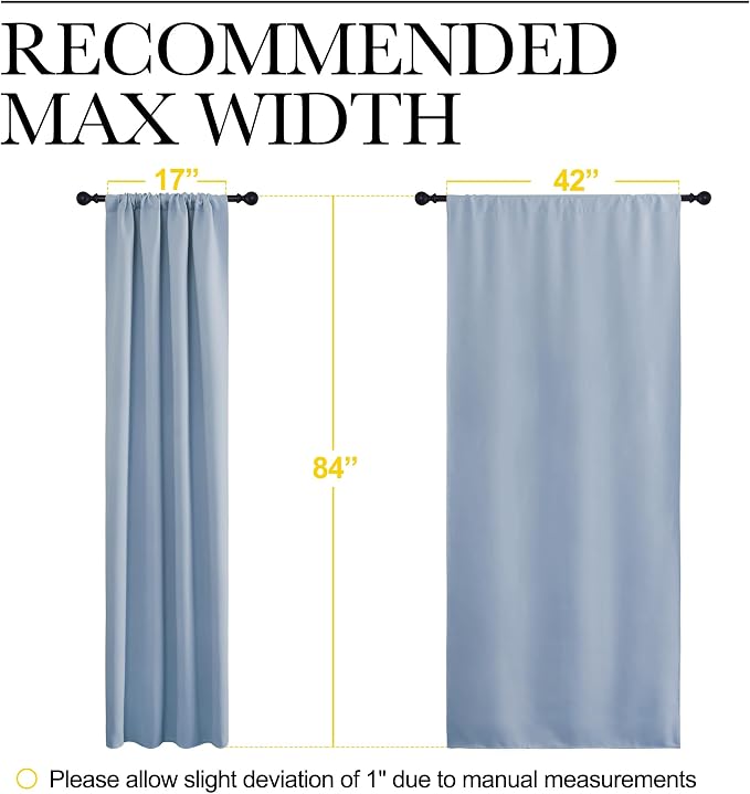 NICETOWN Blackout Curtains for Living Curtains, Vintage Blue, 1 Pair, 34-inch W - Image 5