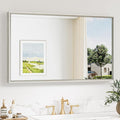 Keonjinn 40 x 24 Inch Brushed Nickel Bathroom Mirrors by Keonjinn