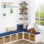 Forbena Corner Bookshelf Wall Mounted Set of 4, Wooden Floating Book Shelves - Image 5