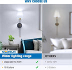 NIORSUN Battery Operated Wall Sconce Set of 2, 9 Colors Wireless Wall Lamps - Image 7