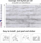 Arthome 23.6 x 200 inches White Gray, Peel and Stick Wallpaper, Wood Contact - Image 7