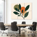 6 Pack Art Acoustic Panels Sound Absorbing Boho Botanical Leaf Orange Green - Image 7