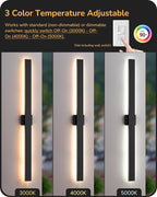 EDISHINE 47.2" LED Outdoor Wall Lights, 3CCT & 10%-100% Dimmable, IP65 - Image 4