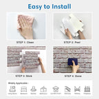 COMSTICKC 3D Faux Brick Wall Panel Peel and Stick, Ultra-Light Thin PVC Brick - Image 7