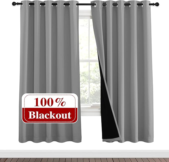 NICETOWN Full Shade Curtain Panels, Pair of Energy Smart & Noise Blocking Out by NICETOWN