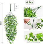 Waipfaru Artificial Hanging Four-leaf clover, Faux Ivy Pothos Vines Greenery - Image 4