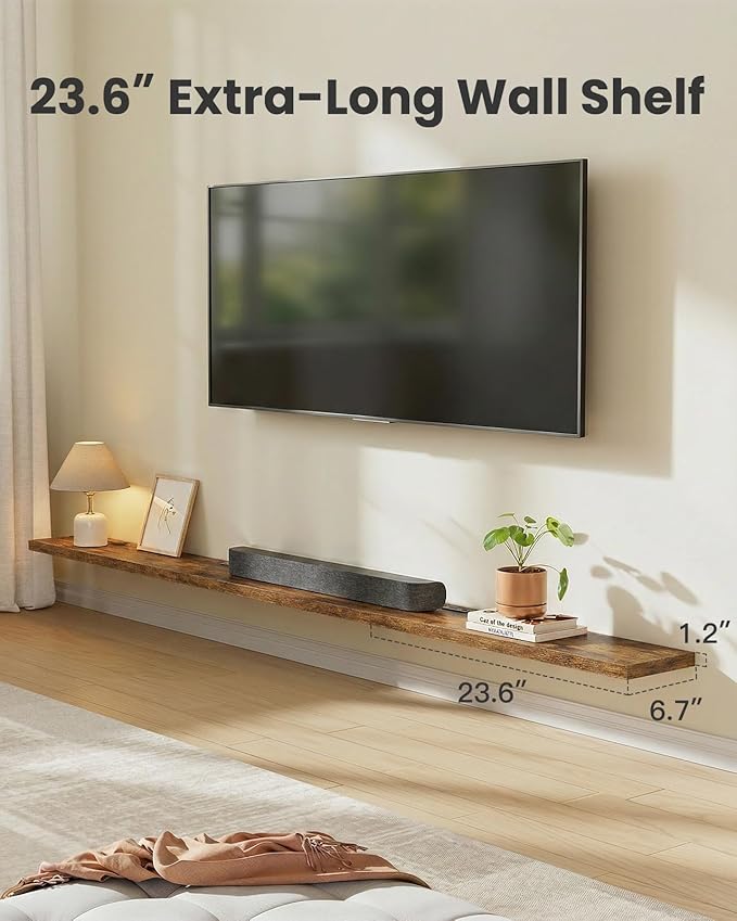 AMADA HOMEFURNISHING 23.6" L Floating Shelves, Wall Shelves Set of 3 - Image 4