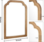 Wood Bathroom Mirror for Wall, 24 x 16 Inch Decorative Wall Mirror - Image 2