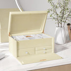 VEELIKE Cream Velvet Fabric Roll Self Adhesive Soft Felt Drawer Liner - Image 5