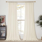 NICETOWN Ivory White Velvet Curtains 144" Length 52" Wide, Luxury and Thick - Image 2