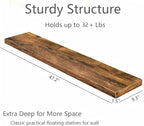 Vervida® Floating Shelves, 47.2 inch Wall Mounted Rustic Wood Shelves - Image 3