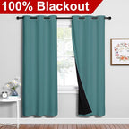 NICETOWN Sea Teal Full Shade Curtain Panels, Sea Teal, Pair of Thermal - Image 2