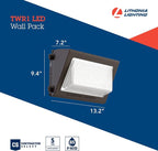 Lithonia Lighting 13" LED Wall Pack Outdoor Light Fixture, 3-Way Selectable CCT - Image 4