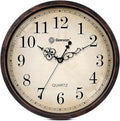 Geevon Retro Silent 12 Inch Wall Clock Non Ticking, Rustic Vintage Clock Quartz by GEEVON
