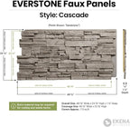 EverStone Cascade Faux Stone Panel, 48 5/8"W x 24 3/4"H x 1 1/4"D, Dark River - Image 2