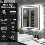 32x32 Inch LED Bathroom Mirror - Image 2