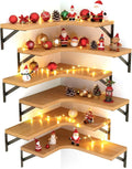 LEOPO Corner Floating Shelves Wall Mounted Set of 6, Corner Wall Shelves Rustic by FinestHomeDecor