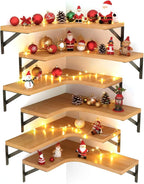 LEOPO Corner Floating Shelves Wall Mounted Set of 6, Corner Wall Shelves Rustic by FinestHomeDecor
