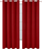 LEMOMO Red Curtains 52 x 84 Inch Long/Blackout Curtains Set of 2 Panels/Room - Image 2