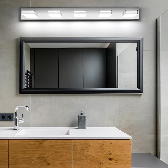 SineRise LED Modern Bathroom Vanity Light Fixtures, Chrome Modern Acrylic - Image 6